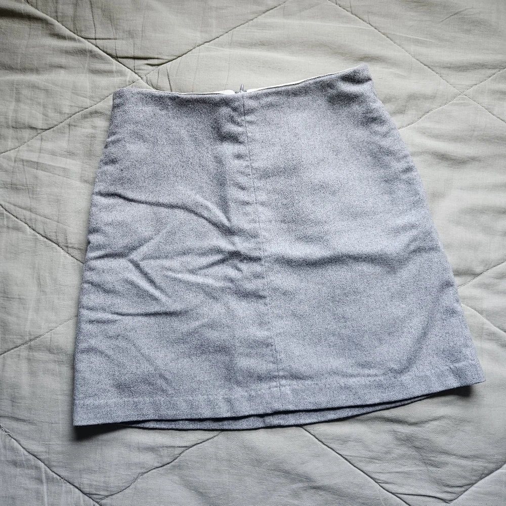 WILFRED Essonne Skirt Wool Cashmere Italy Light Grey Size 4 Aritzia - Picture 2 of 9